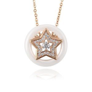 Beautiful Star CZ 18KGP Necklace